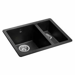 Rangemaster Paragon Undermount Ash Black 1.5 Bowl Igneous Granite Kitchen Sink