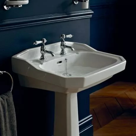 Heritage - Granley Standard Basin & Pedestal - Various Tap Hole Options 2 Heritage - Granley Standard Basin & Pedestal - Various Tap Hole Options - Image 2