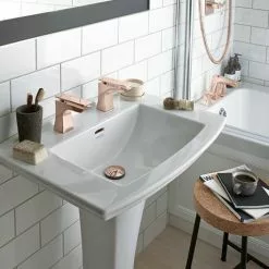 Heritage - Blenheim Basin & Pedestal - Various Tap Hole Options -Cheap Basins Store PHPW06 PHPW09 D5 460