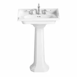 Heritage - Dorchester Square Basin & Pedestal - 2 or 3 Tap Hole Options