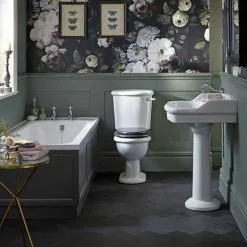 Heritage - New Victoria 3TH Standard Basin & Pedestal -Cheap Basins Store PVEW063 PVEW10 D5 460