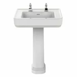 Heritage Wynwood 600mm Standard Basin & Pedestal - Various Tap Hole Options