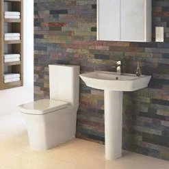 Nuie Clara Basin & Full Pedestal - 1 Tap Hole -Cheap Basins Store Premier Clara Basin Full Pedestal n d1 460