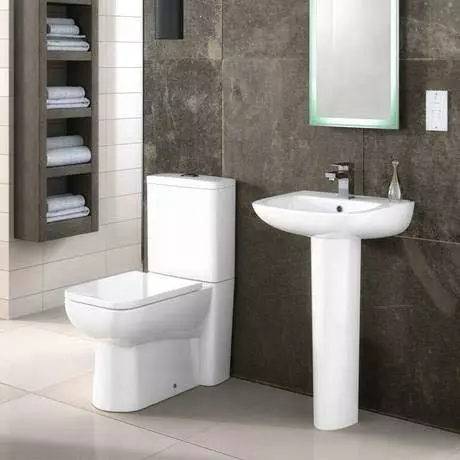 Nuie Renoir Compact Basin & Full Pedestal - 1 Tap Hole 3 Nuie Renoir Compact Basin & Full Pedestal - 1 Tap Hole - Image 3
