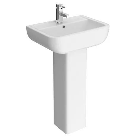 Pro 600 Modern Short Projection Basin & Pedestal (550mm Wide - 1 Tap Hole) 1 Pro 600 Modern Short Projection Basin & Pedestal (550mm Wide - 1 Tap Hole)
