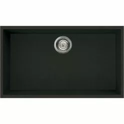 Reginox Quadra 130 1.0 Bowl Undermount Granite Kitchen Sink - Black
