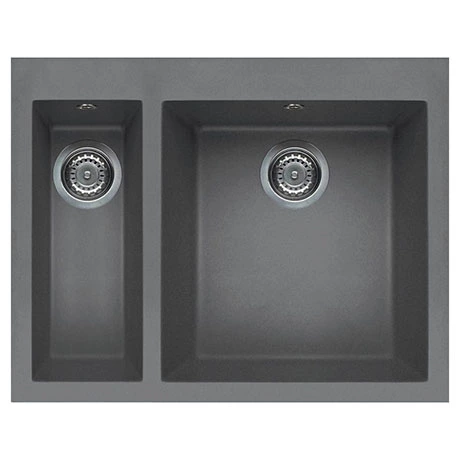 Reginox Quadra 150 1.5 Bowl Inset Granite Kitchen Sink - Titanium 1 Reginox Quadra 150 1.5 Bowl Inset Granite Kitchen Sink - Titanium