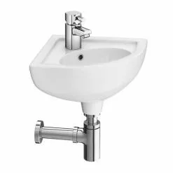 RAK Compact Corner Basin - 1 or 2 Tap Hole Option 5 RAK Compact Corner Basin - 1 or 2 Tap Hole Option -Cheap Basins Store RAK Compact Corner Basin n detail1 460