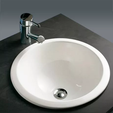 RAK Emma 400mm Inset Bowl Basin + Chrome Overflow Kit 1 RAK Emma 400mm Inset Bowl Basin + Chrome Overflow Kit