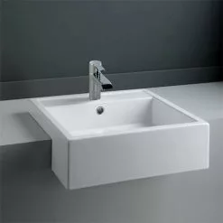 RAK - Nova 46cm Semi Recessed Basin - 1 Tap Hole - NOVASR