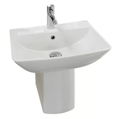 RAK Summit 50cm Basin 1TH with Half Pedestal 2 RAK Summit 50cm Basin 1TH with Half Pedestal - Image 2