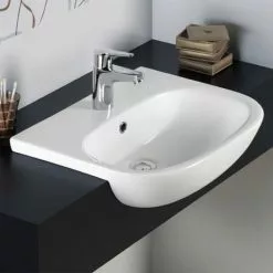 RAK Tonique 52cm Semi-Recessed Basin - 1 Tap Hole - TONSRBAS1