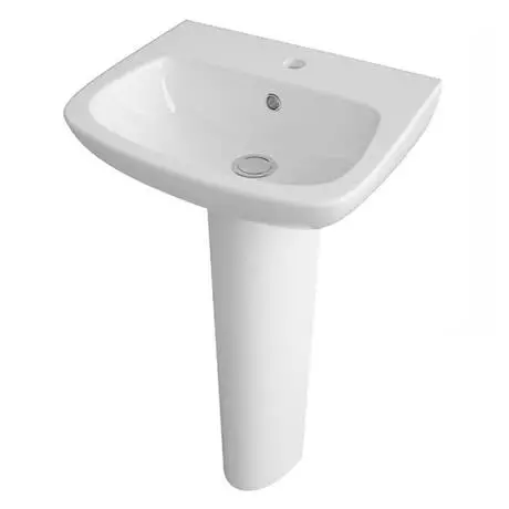 Nuie Renoir Compact Basin & Full Pedestal - 1 Tap Hole 4 Nuie Renoir Compact Basin & Full Pedestal - 1 Tap Hole - Image 4
