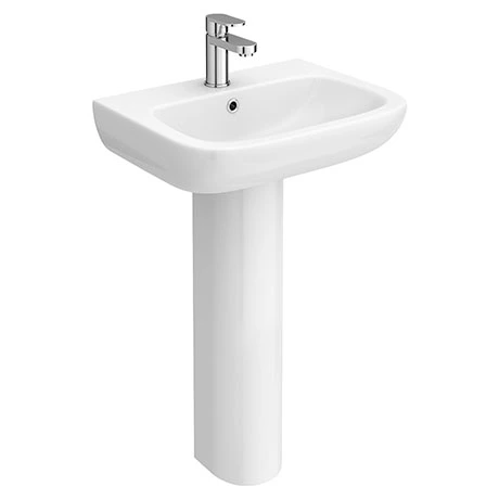 Nuie Renoir Compact Basin & Full Pedestal - 1 Tap Hole 1 Nuie Renoir Compact Basin & Full Pedestal - 1 Tap Hole