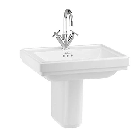 Burlington Riviera 580mm Square Basin + Semi Pedestal 1 Burlington Riviera 580mm Square Basin + Semi Pedestal
