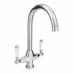Reginox White Ceramic 1.0 Bowl Kitchen Sink + Mixer Tap -Cheap Basins Store RL304CW ELBE nw d2 460