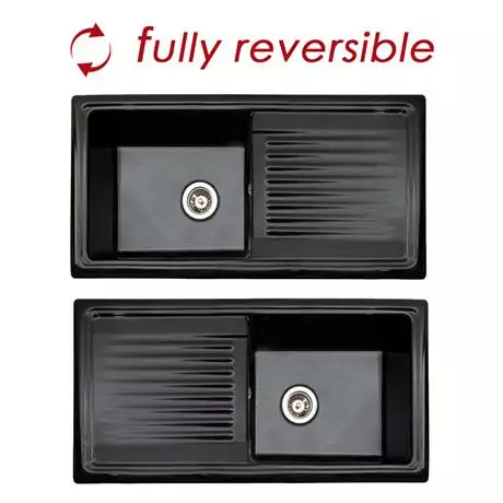 Reginox Traditional Black Ceramic 1.0 Kitchen Sink + Brooklyn Mixer Tap 2 Reginox Traditional Black Ceramic 1.0 Kitchen Sink + Brooklyn Mixer Tap - Image 2