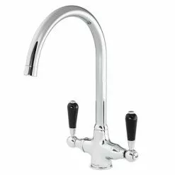 Reginox Traditional Black Ceramic 1.0 Kitchen Sink + Brooklyn Mixer Tap 7 Reginox Traditional Black Ceramic 1.0 Kitchen Sink + Brooklyn Mixer Tap -Cheap Basins Store RL404CB BROOKLYN N D2 460