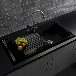 Reginox Traditional Black Ceramic 1.0 Bowl Kitchen Sink
