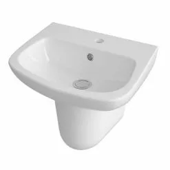 Nuie Renoir Compact Basin & Semi Pedestal - 1 Tap Hole 5 Nuie Renoir Compact Basin & Semi Pedestal - 1 Tap Hole -Cheap Basins Store RSP d1 460