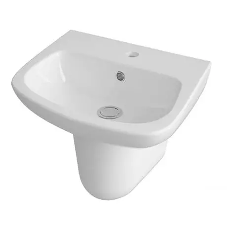 Nuie Renoir Compact Basin & Semi Pedestal - 1 Tap Hole 3 Nuie Renoir Compact Basin & Semi Pedestal - 1 Tap Hole - Image 3