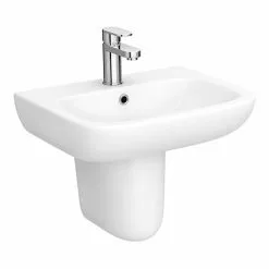 Nuie Renoir Compact Basin & Semi Pedestal - 1 Tap Hole