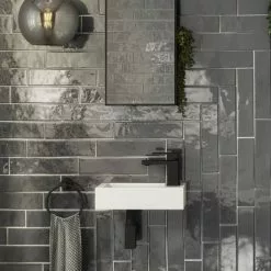 Rondo Wall Hung Small Cloakroom Basin 1TH - 365 x 180mm -Cheap Basins Store RWHSCB n d1 460