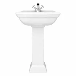 Rydal Traditional Basin + Pedestal (1 Tap Hole) -Cheap Basins Store RYD BP D2 460