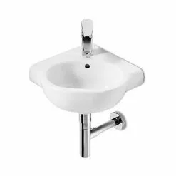 Roca Meridian-N Compact 350 x 350mm Wall-hung Corner 1TH Basin - 32724C000