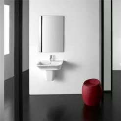 Roca - The Gap 650mm 1 tap hole basin with semi pedestal 7 Roca - The Gap 650mm 1 tap hole basin with semi pedestal -Cheap Basins Store Roca The Gap 650mm 1 tap hole basin with semi pedestal d3 375