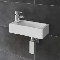 Rondo Wall Hung Small Cloakroom Basin Package