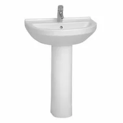 VitrA - S50 Round Washbasin & Pedestal - 1 Tap Hole - 4 Size Options