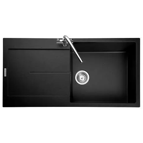 Rangemaster Scoria 1000 x 500mm Igneous Granite Ash 1.0 Bowl Inset Sink - SCO1051AS 2 Rangemaster Scoria 1000 x 500mm Igneous Granite Ash 1.0 Bowl Inset Sink - SCO1051AS - Image 2