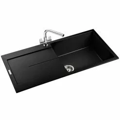 Rangemaster Scoria 1000 x 500mm Igneous Granite Ash 1.0 Bowl Inset Sink - SCO1051AS