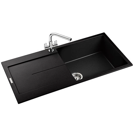 Rangemaster Scoria 1000 x 500mm Igneous Granite Ash 1.0 Bowl Inset Sink - SCO1051AS 1 Rangemaster Scoria 1000 x 500mm Igneous Granite Ash 1.0 Bowl Inset Sink - SCO1051AS