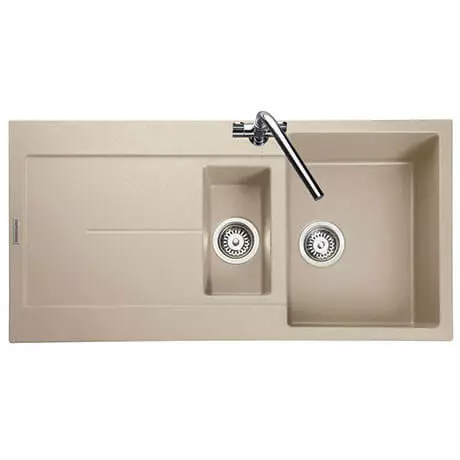 Rangemaster Scoria 1000 x 500mm Igneous Stone 1.5 Bowl Inset Sink - SCO1052SN 1 Rangemaster Scoria 1000 x 500mm Igneous Stone 1.5 Bowl Inset Sink - SCO1052SN