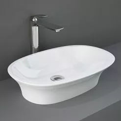 RAK Sensation 600 x 380mm 0TH Oval Counter Top Basin - SENCT6000AWHA