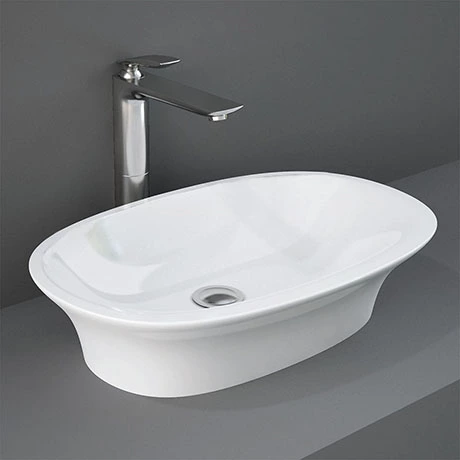 RAK Sensation 600 x 380mm 0TH Oval Counter Top Basin - SENCT6000AWHA 1 RAK Sensation 600 x 380mm 0TH Oval Counter Top Basin - SENCT6000AWHA