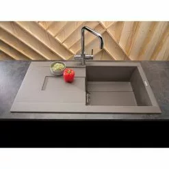 Reginox Smart 480 1.0 Bowl Granite Kitchen Sink - Titanium -Cheap Basins Store SMART480TT D1 460