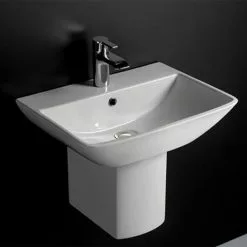 RAK Summit 50cm Basin 1TH with Half Pedestal 5 RAK Summit 50cm Basin 1TH with Half Pedestal -Cheap Basins Store SUM 50BAS1 HPED D1 460