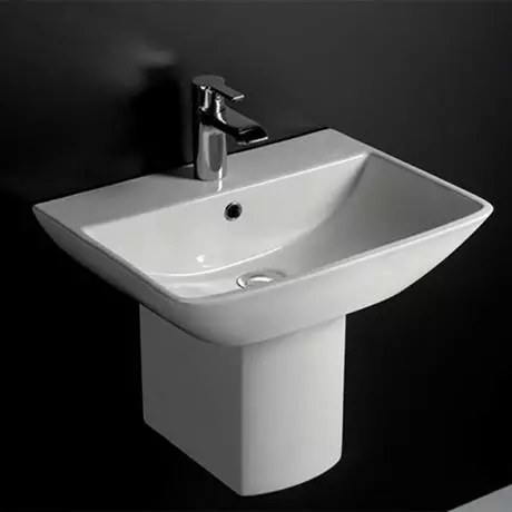 RAK Summit 50cm Basin 1TH with Half Pedestal 3 RAK Summit 50cm Basin 1TH with Half Pedestal - Image 3