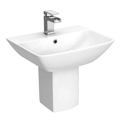 RAK Summit 50cm Basin 1TH with Half Pedestal 1 RAK Summit 50cm Basin 1TH with Half Pedestal