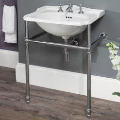 Silverdale Balasani 600mm Wide Basin with Chrome Stand
