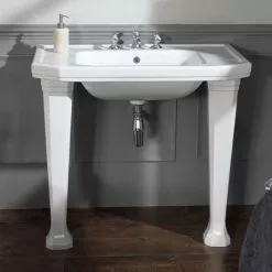 Silverdale Empire Art Deco 920mm Console Basin inc. Ceramic Legs