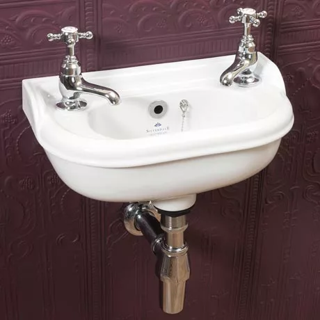 Silverdale Victorian Micro Cloakroom Basin - 400mm Wide 1 Silverdale Victorian Micro Cloakroom Basin - 400mm Wide