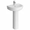 Sofia Modern Basin with Full Pedestal (1 Tap Hole - Various Sizes)