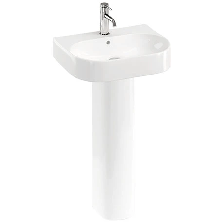 Britton Bathrooms Trim 500mm 1TH Basin with Full Pedestal 1 Britton Bathrooms Trim 500mm 1TH Basin with Full Pedestal