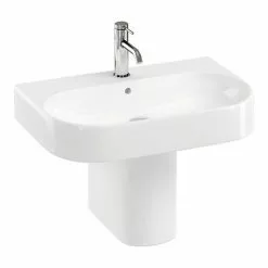 Britton Bathrooms Trim 600mm 1TH Basin with Semi Pedestal