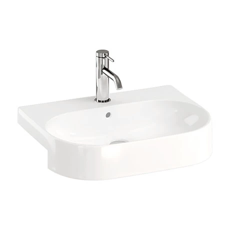 Britton Bathrooms Trim 500mm 1TH Semi-Recessed Basin 1 Britton Bathrooms Trim 500mm 1TH Semi-Recessed Basin