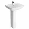 Toreno Square Basin 550mm Round 1 TH Basin + Full Pedestal